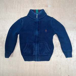 Polo Ralph Lauren Toddler Boys Navy Full-Zip Cotton Knit Sweater